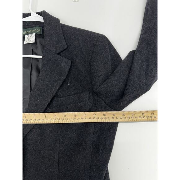 Harve Bernard Womens Jacket Blazer Size 10 Gray Wool Cashmere Single Button Up - Picture 8 of 11